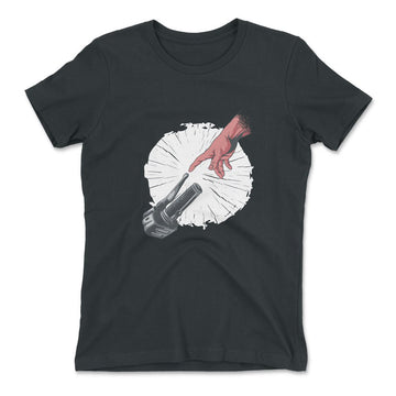 Creation Of Adam - Motorcycle Womens T-Shirt in Heavy Metal color
